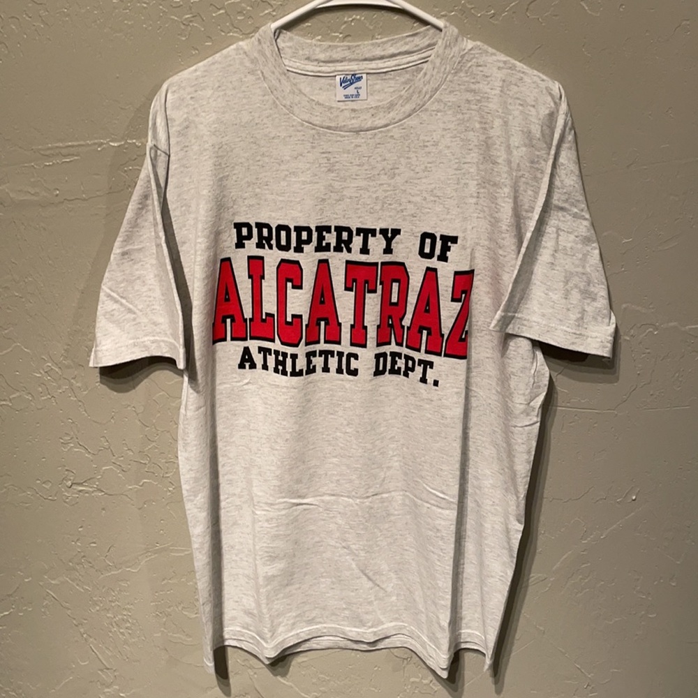 Vintage 1990s property of Alcatraz athletic department US JAIL TEE SHIRT